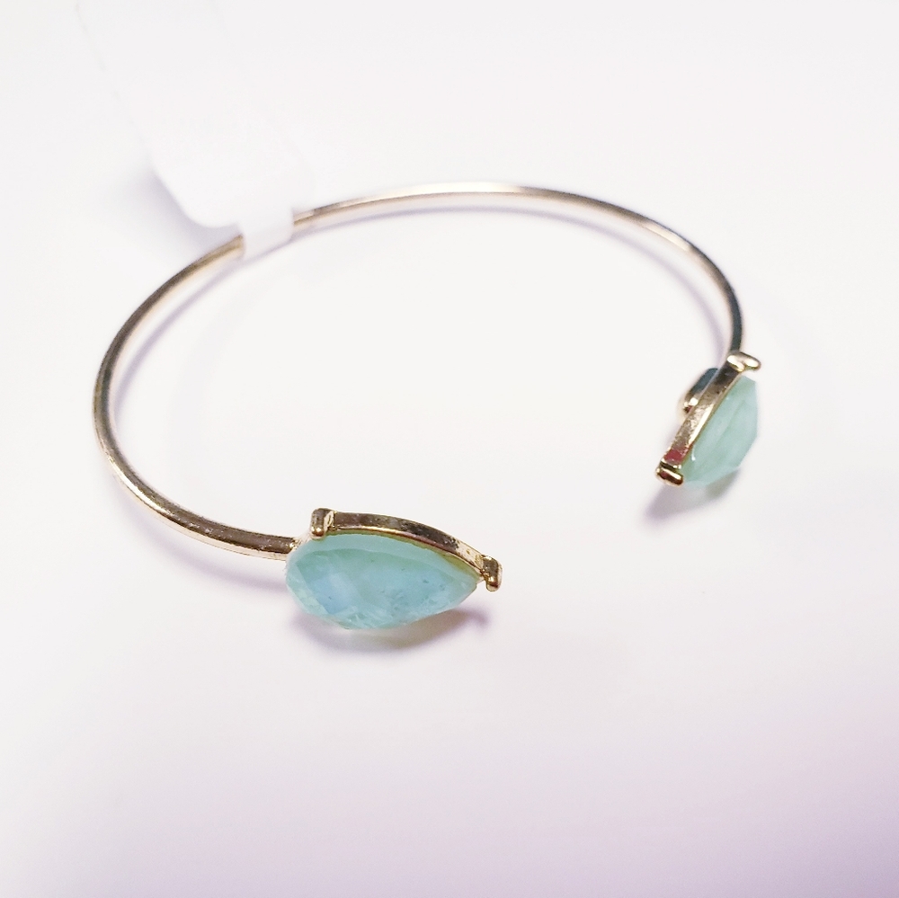 Green Stone Cuff Bracelet